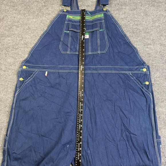 Liberty Bib Overalls Mens 52x32 Blue Denim Workwear Carpenter Utility Ranch - Picture 8 of 16